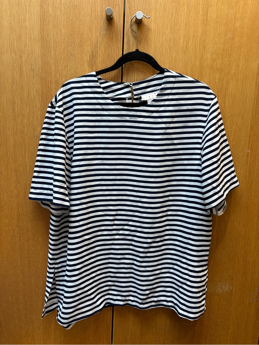 Vintage Staccato Navy and White Striped Short Sleeve Tee 12